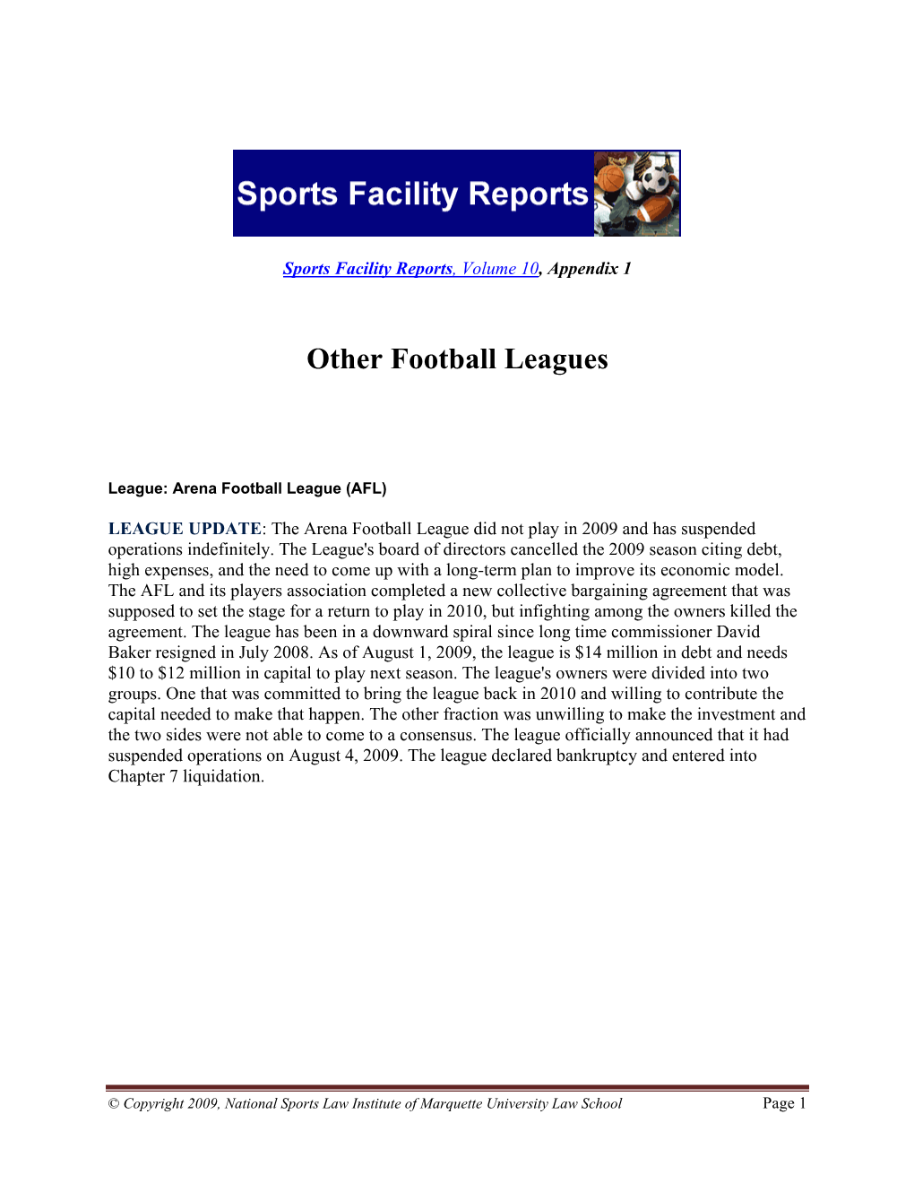 Other Football Leagues