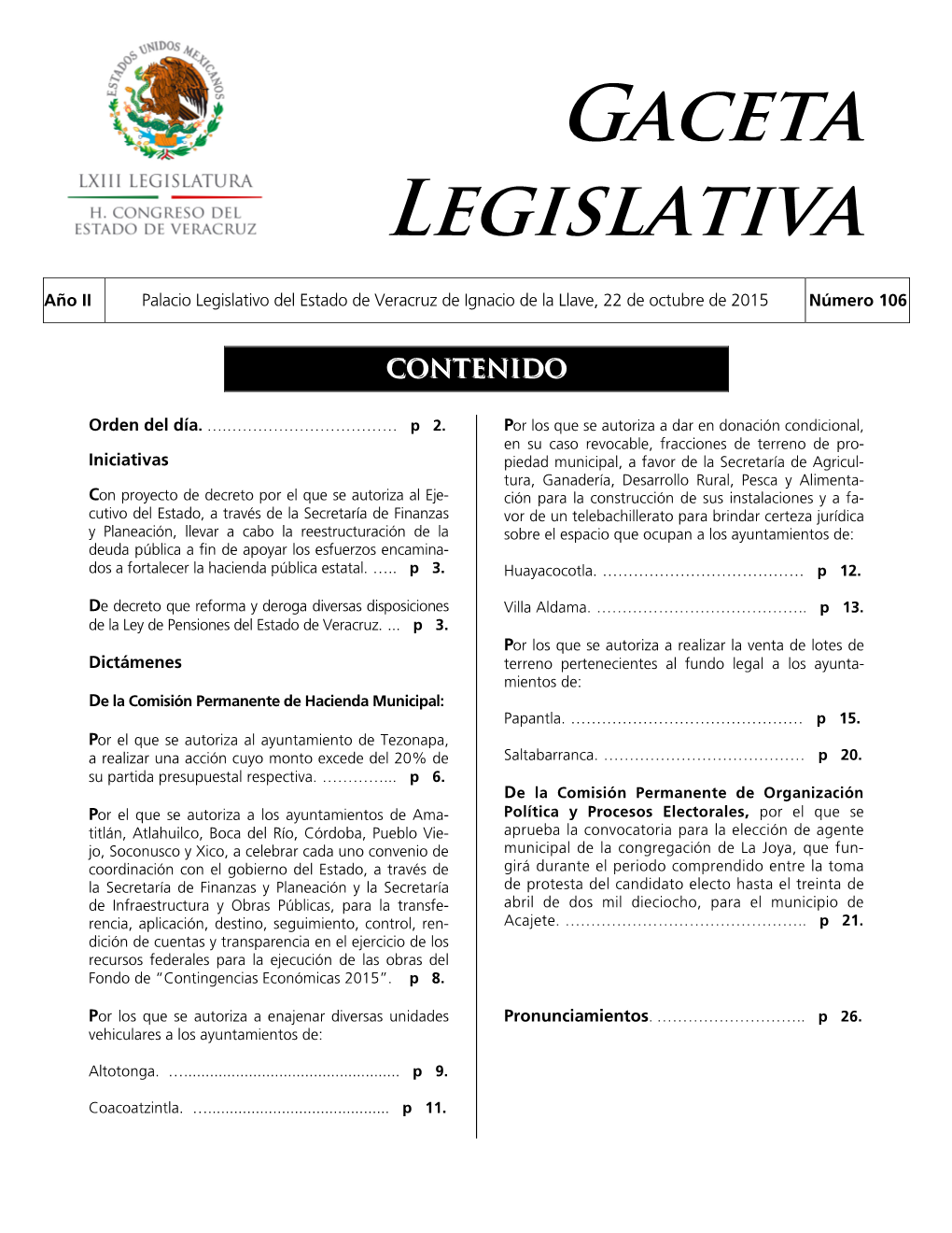 Gaceta Legislativa