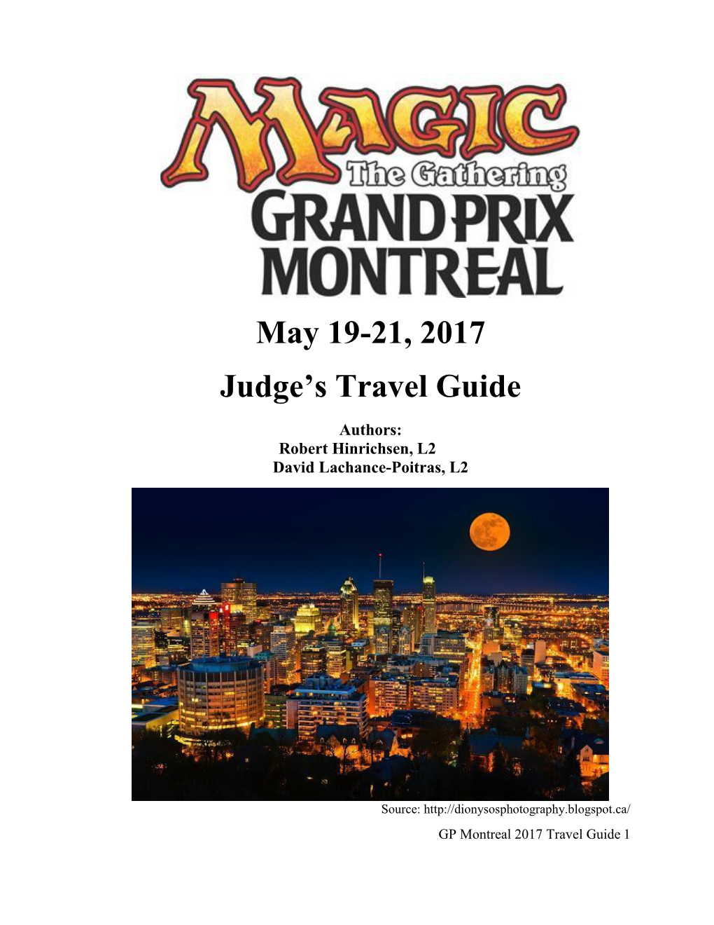 GP Montreal 2017 Travel Guide 1 Contents