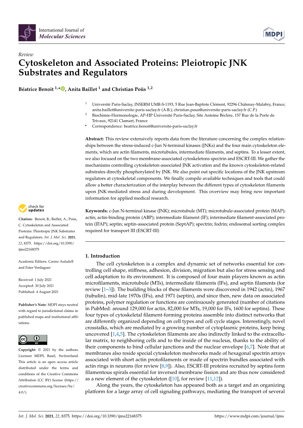 Pleiotropic JNK Substrates and Regulators