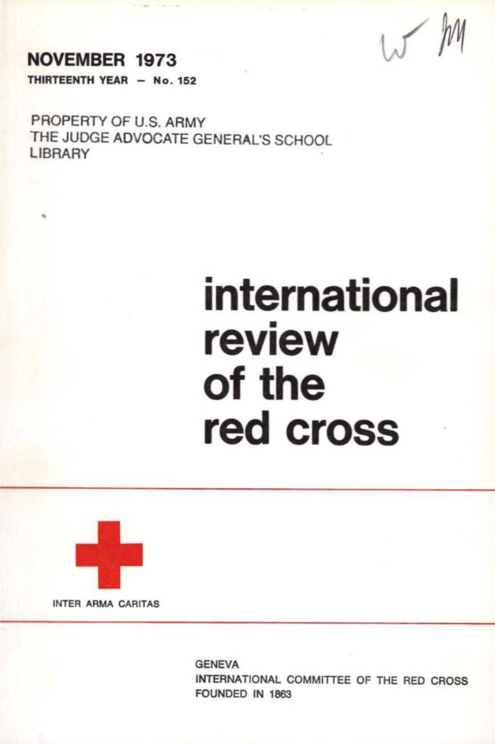 International Review of the Red Cross, November 1973, Thirteenth