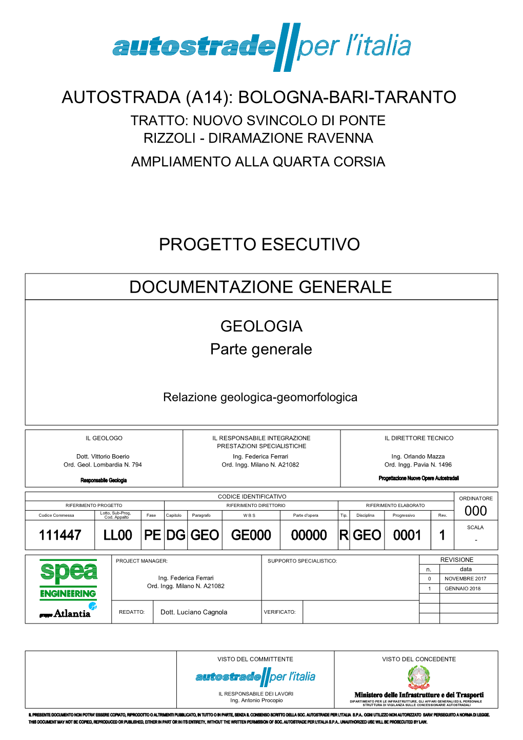 Documentazione Generale Autostrada (A14): Bologna