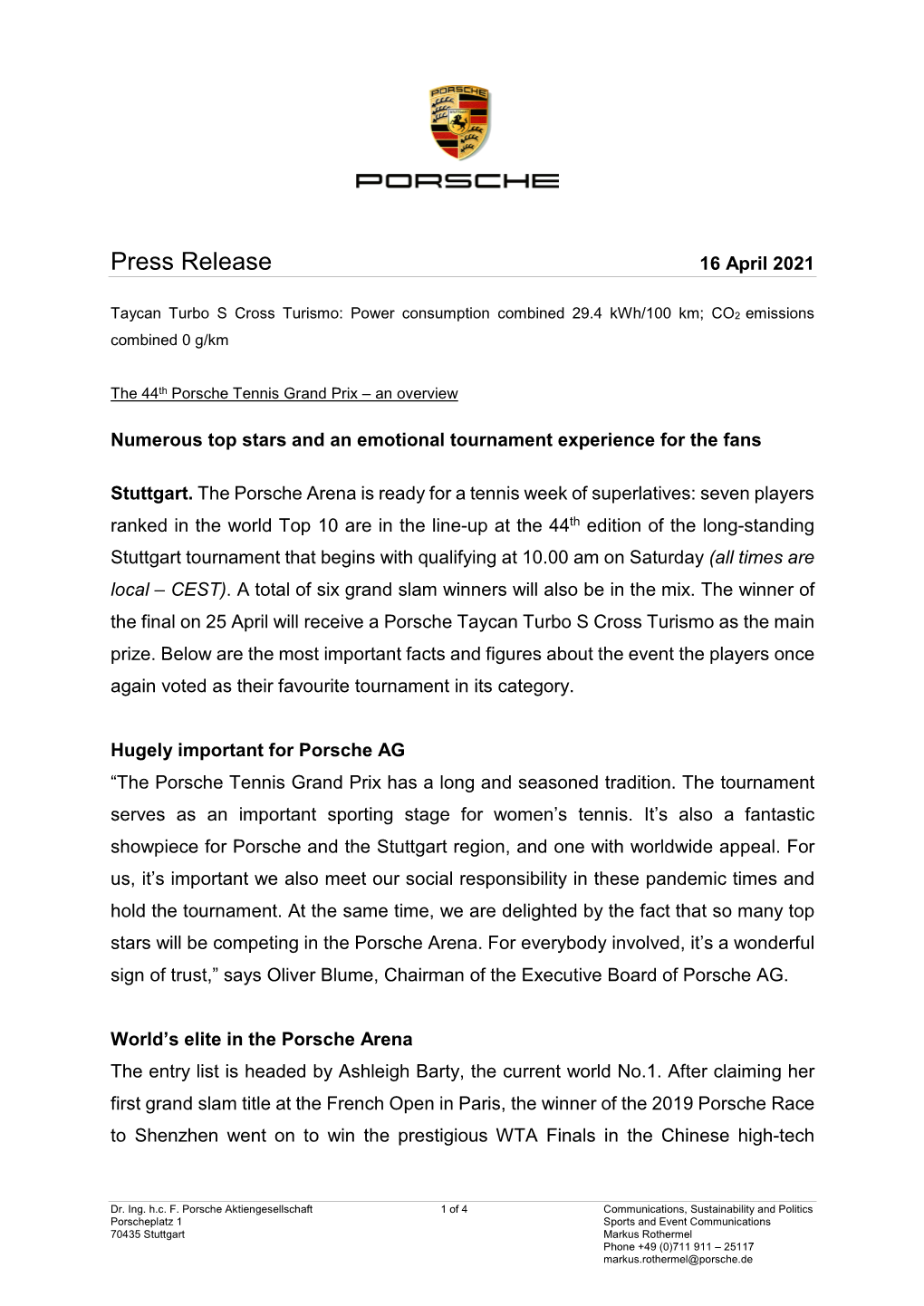 Press Release 16 April 2021