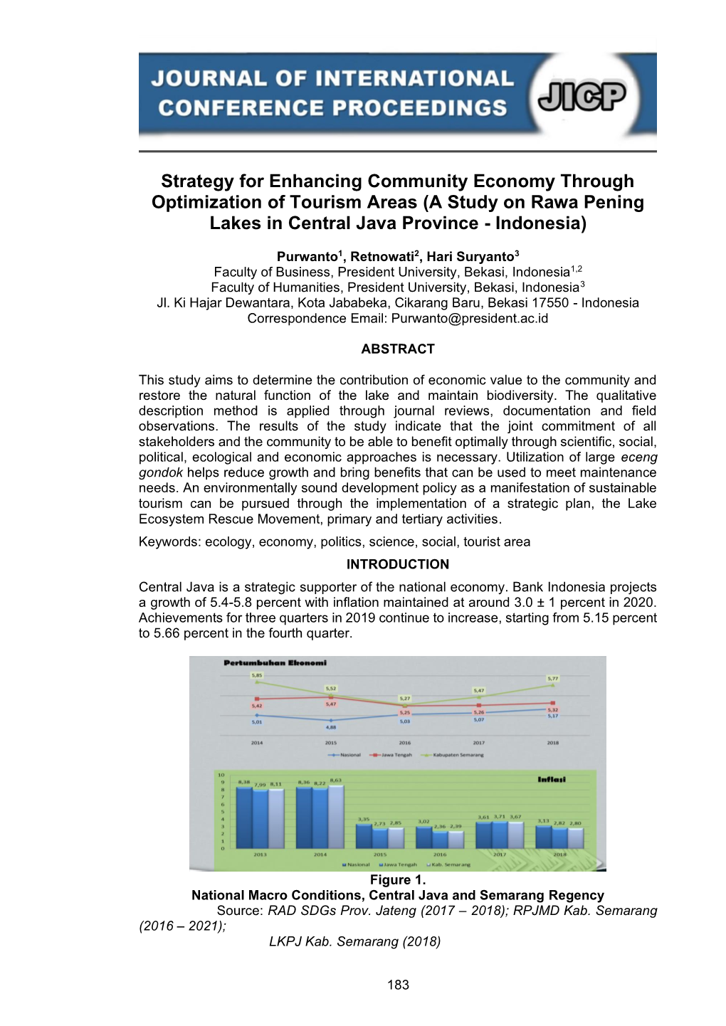Strategy for Enhancing Community Economy Through Optimization of Tourism Areas (A Study on Rawa Pening Lakes in Central Java Province - Indonesia)