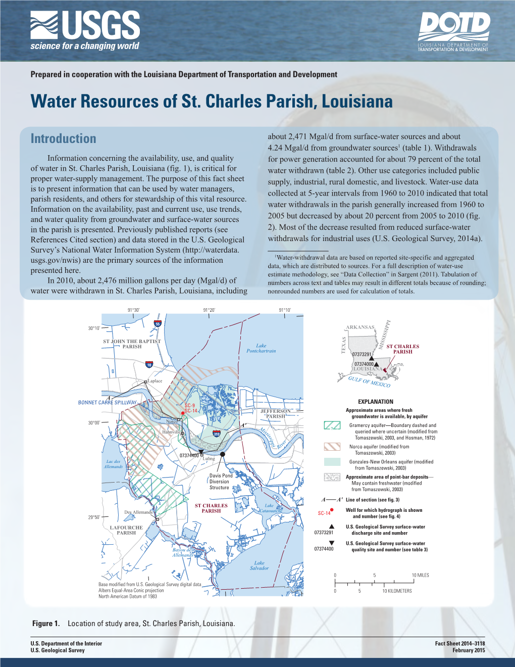 Water Resources of St. Charles Parish, Louisiana