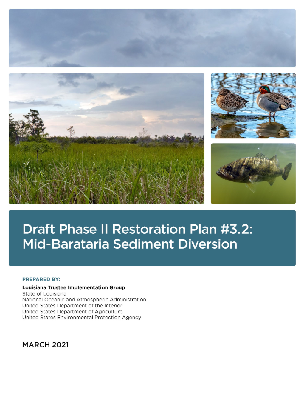 Draft Phase II Restoration Plan #3.2: Mid-Barataria Sediment Diversion