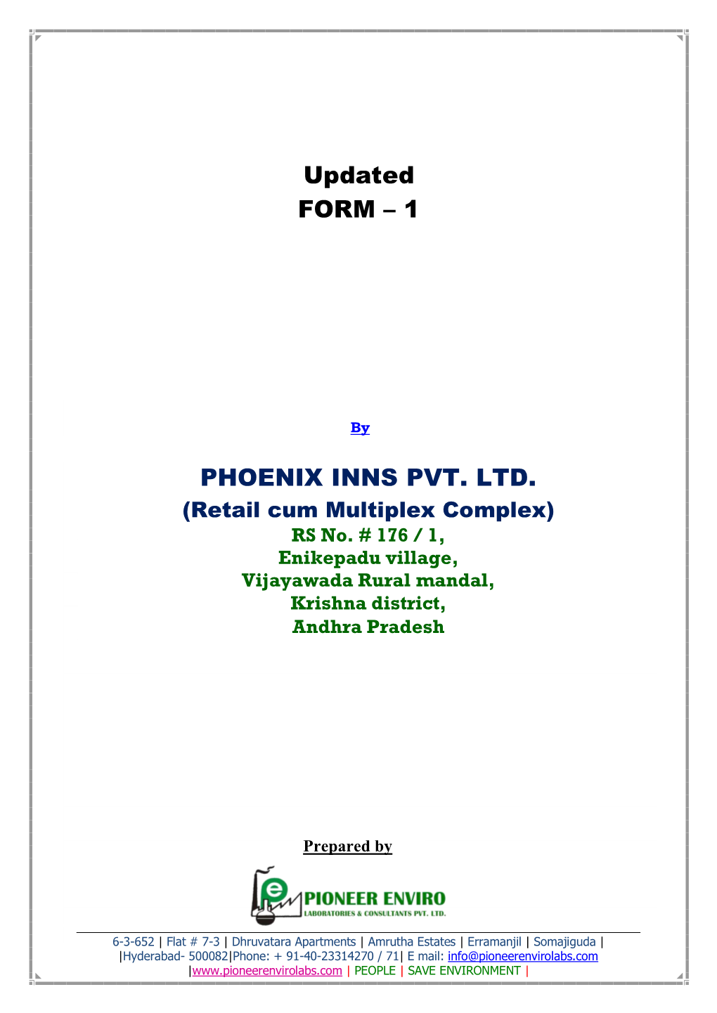 APPENDIX I (See Paragraph – 6) FORM - 1 S