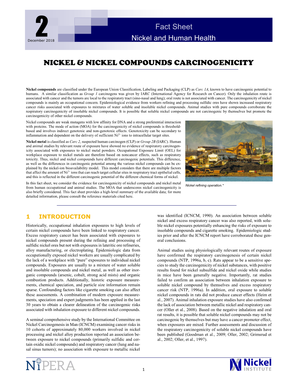 Fact Sheet 2: Nickel & Nickel Compounds