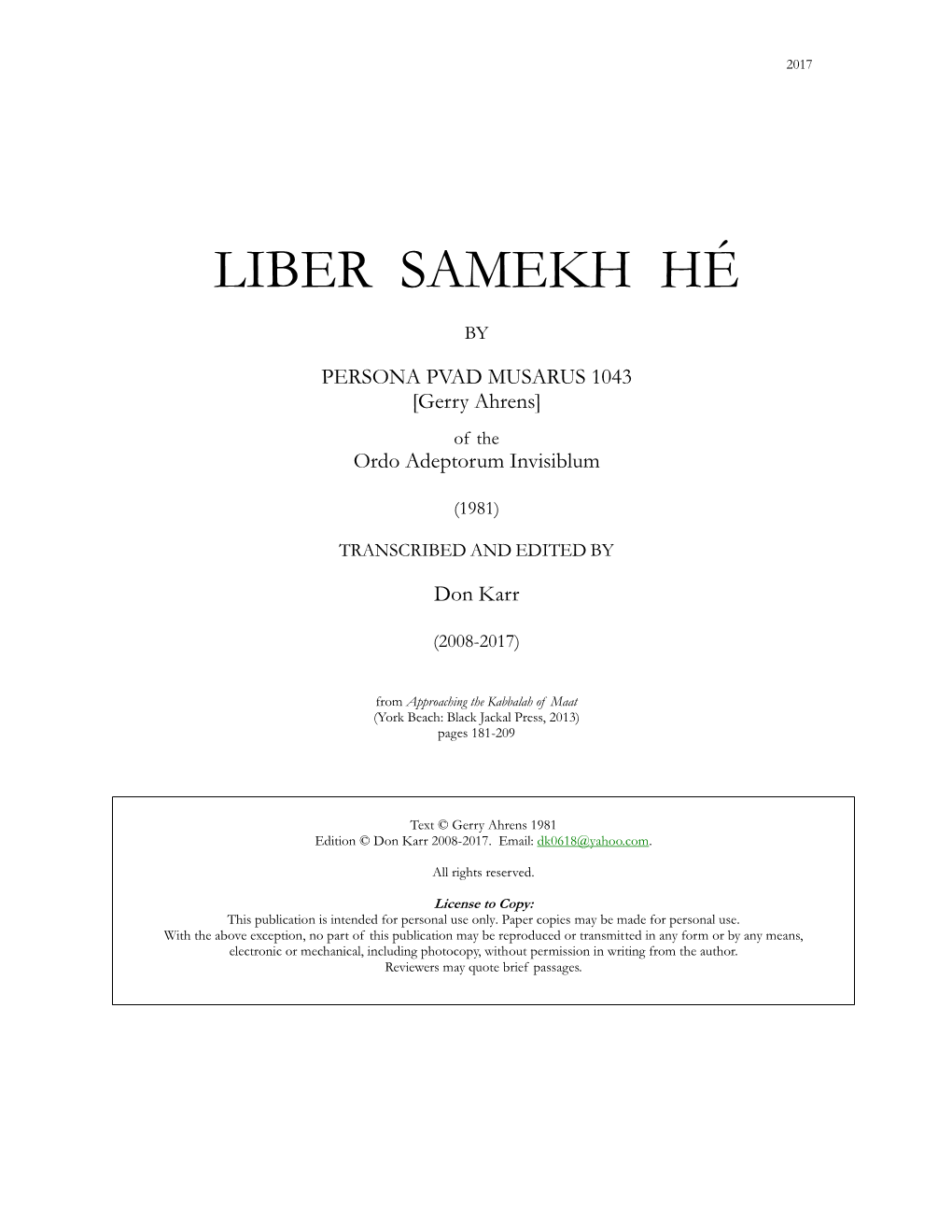 Liber Samekh Hé