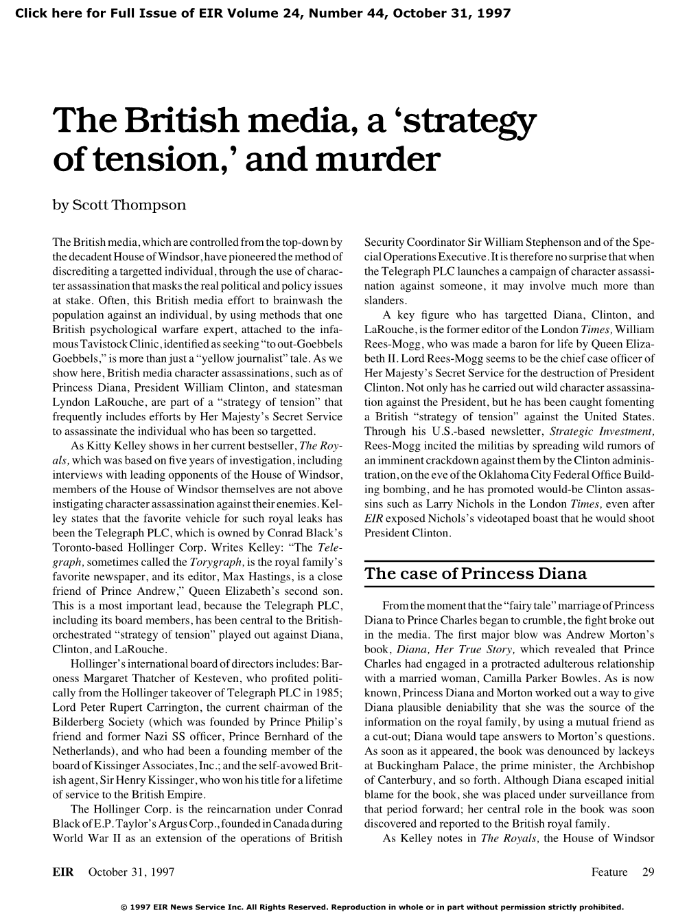 The British Media, a ‘Strategy of Tension,’ and Murder