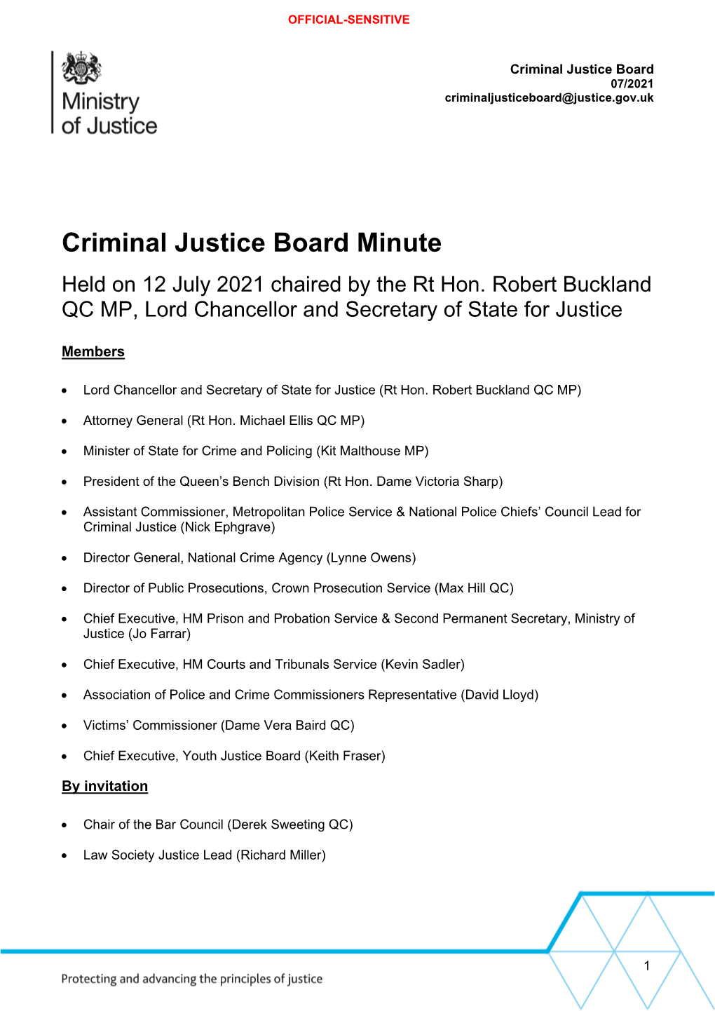 The Criminal Justice Board Minutes