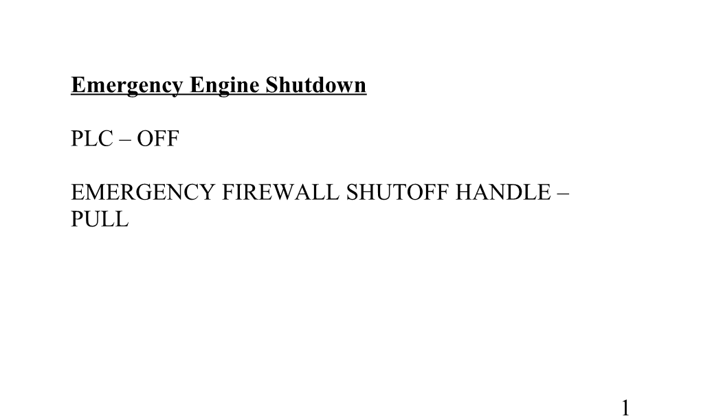 Emergency Engine Shutdown