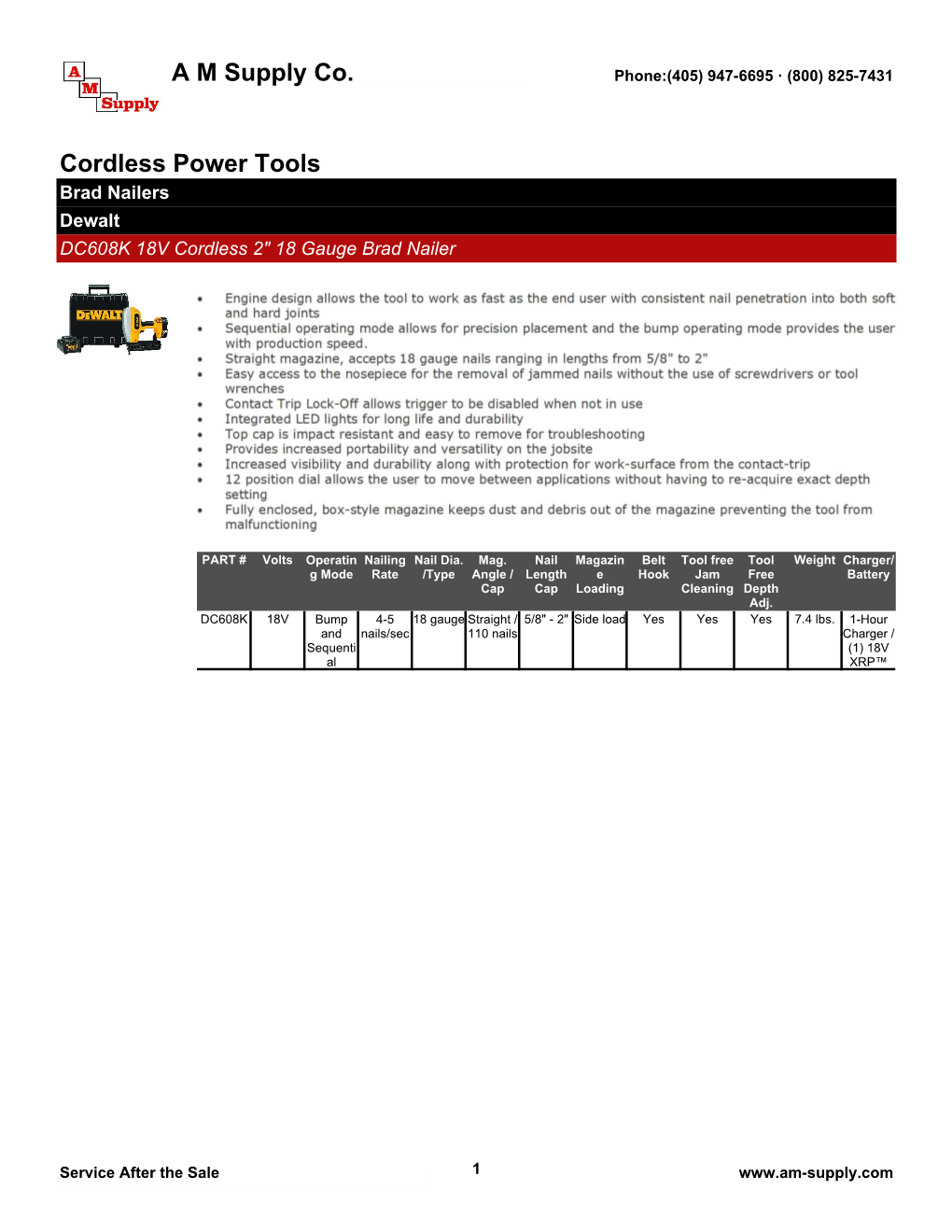 Cordless Power Tools a M Supply