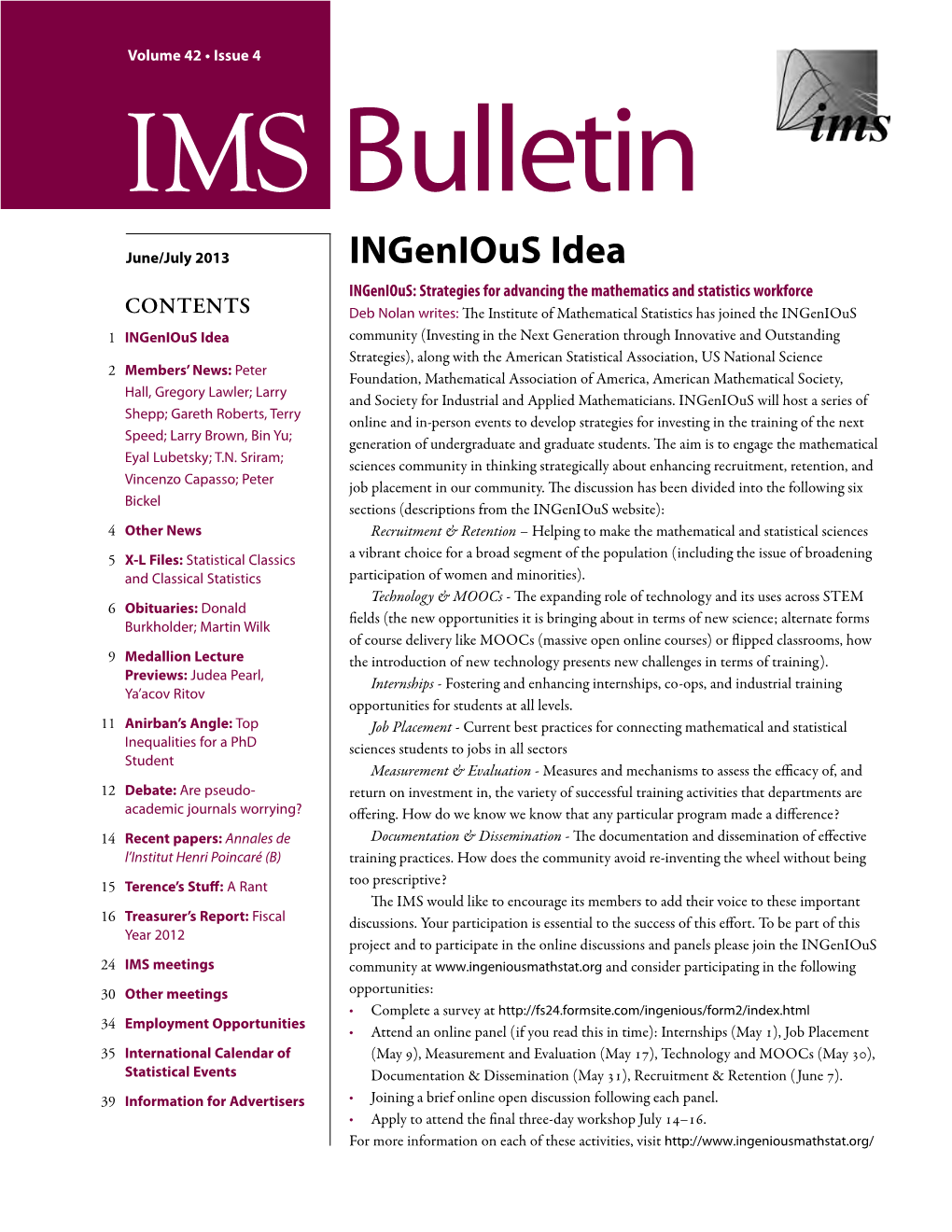 IMS Bulletin 42(4)