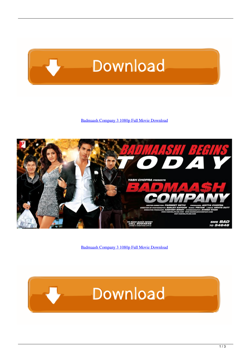 Badmaash Company 3 1080P Full Movie Download