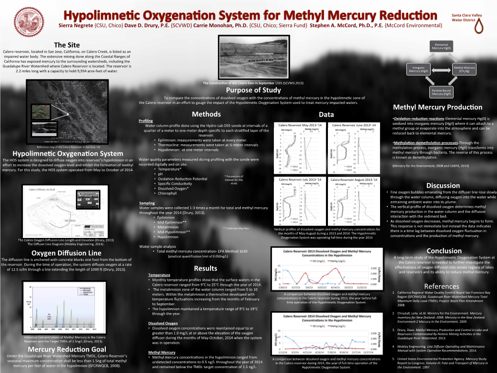 Methyl Mercury 2.2 Miles Long with a Capacity to Hold 9,934 Acre-Feet of Water