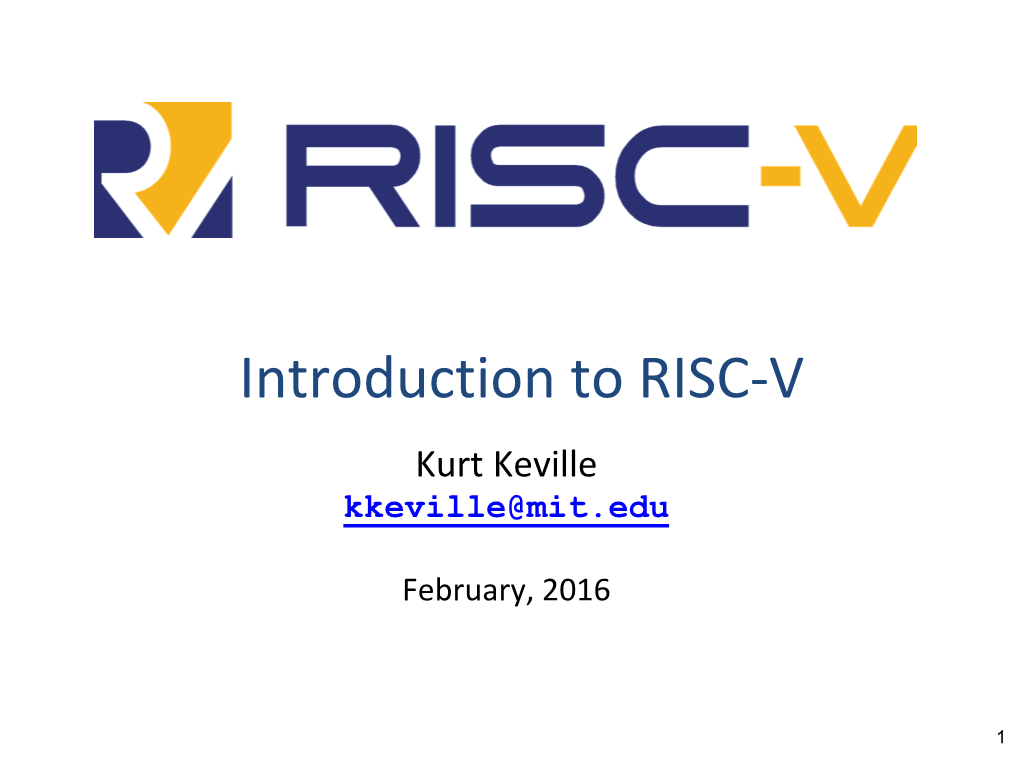 The Case for RISC-V
