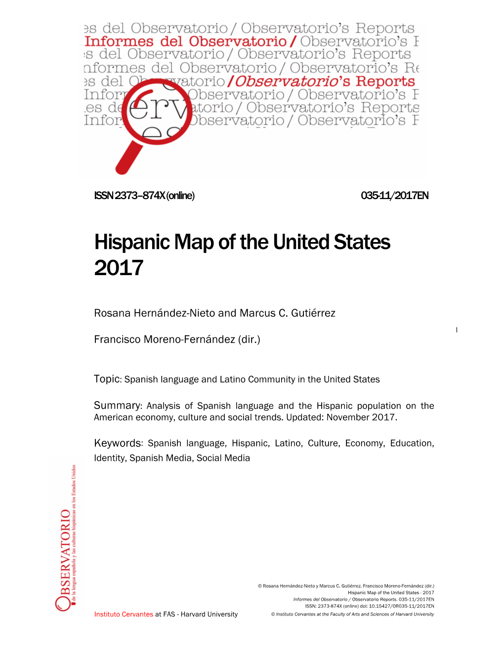 Hispanic Map of the United States 2017