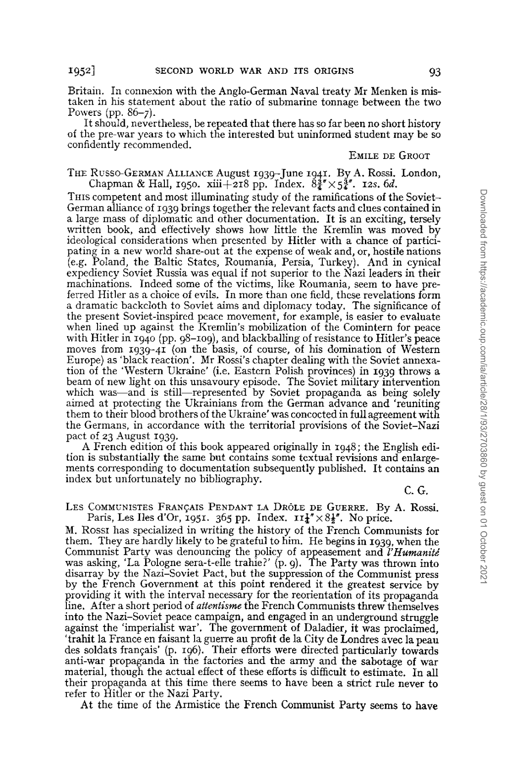 EMILE DE GROOT Britain. in Connexion with the Anglo-German Naval Treaty Mr Menken Is Mis- Taken in His Statement About the Ratio