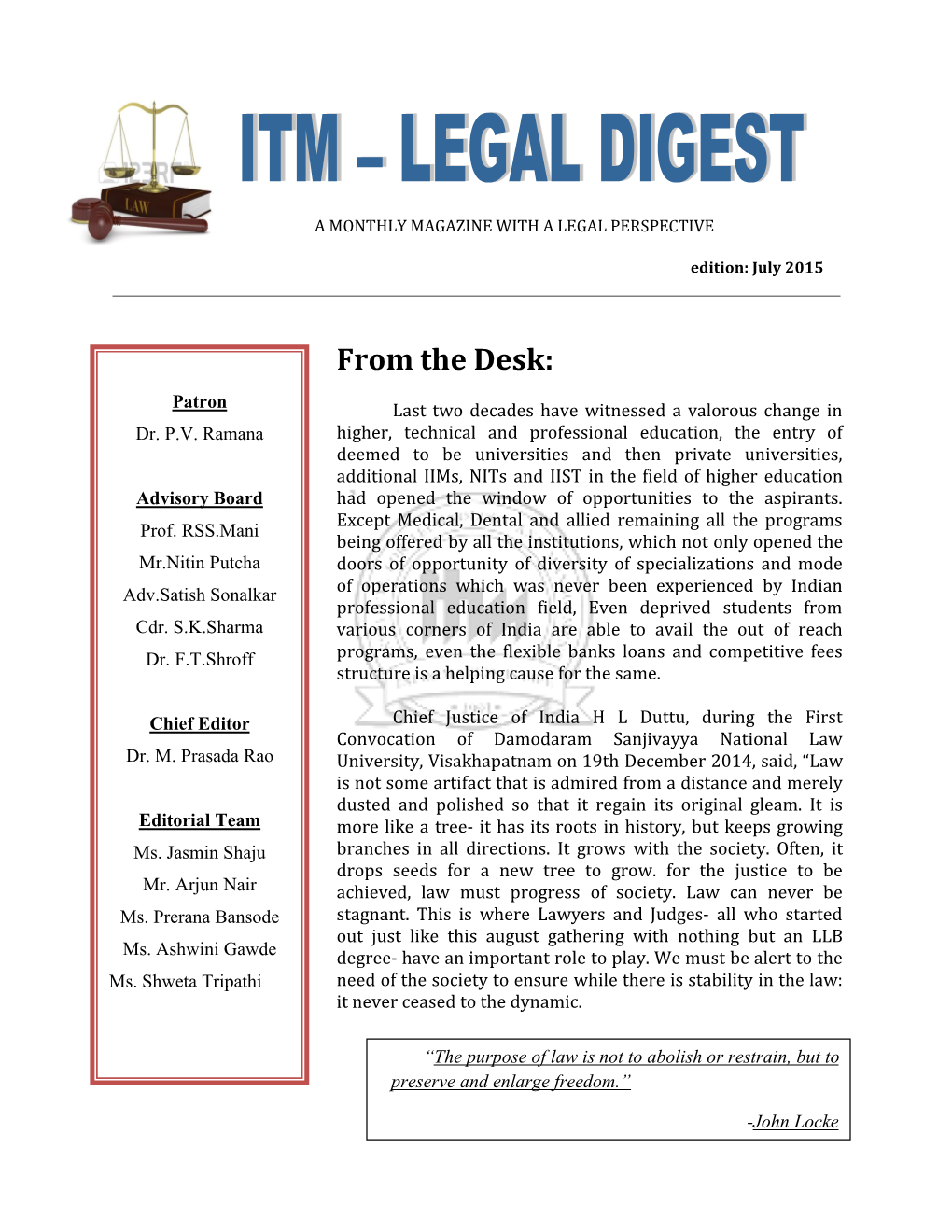 ITM – Legal Digest