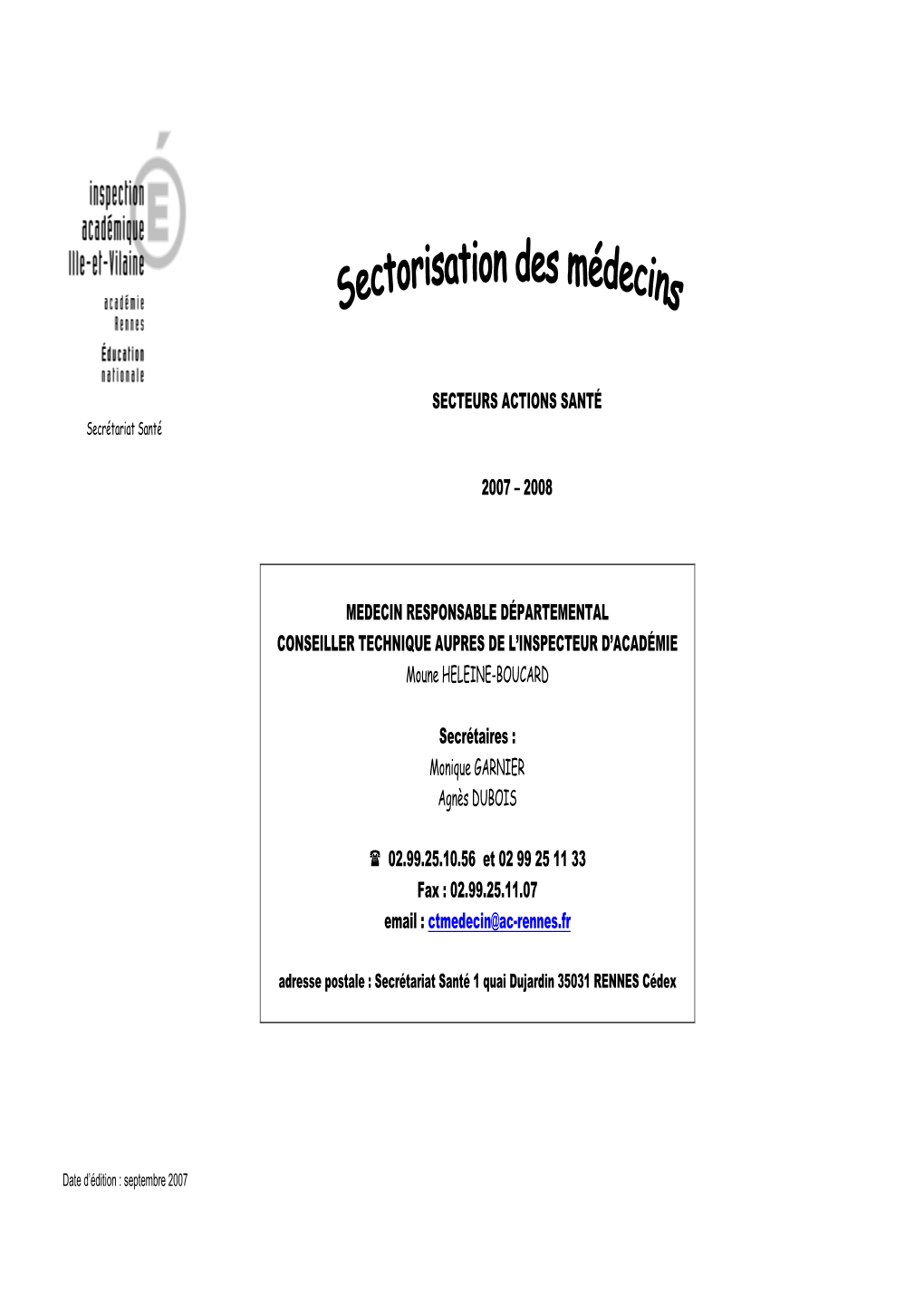 Annuaire Médecins Sept 2007