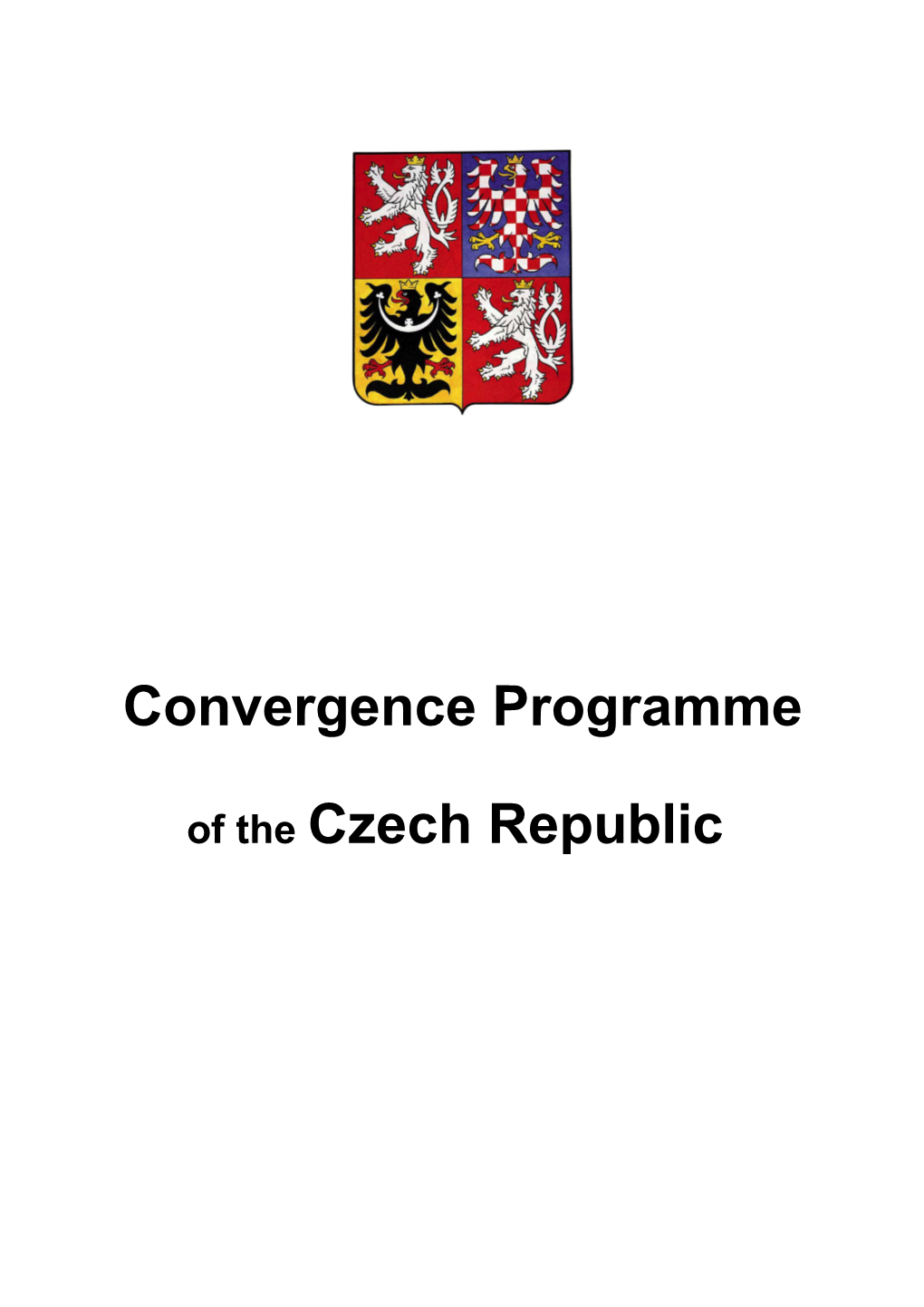 Convergence Programme of the Czech Republic