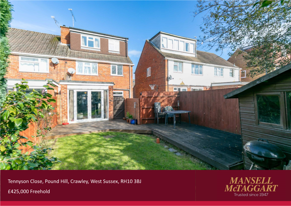 Tennyson Close, Pound Hill, Crawley, West Sussex, RH10 3BJ