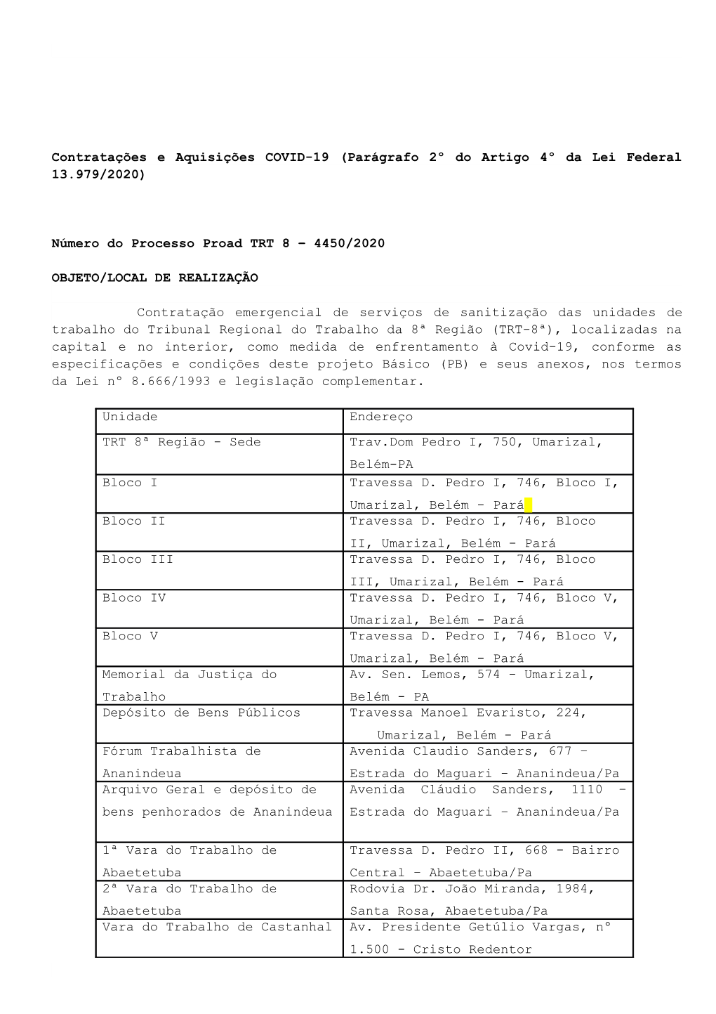 Contratações E Aquisições COVID-19 (Parágrafo 2º Do Artigo 4º Da Lei Federal 13.979/2020)