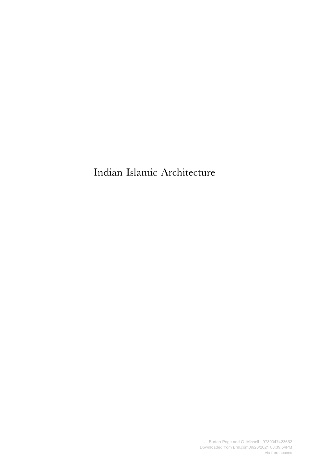 Indian Islamic Architecture