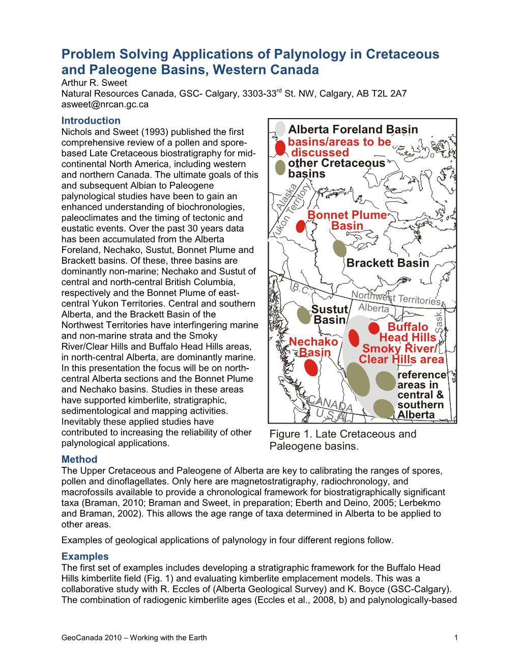 Problem Solving Applications of Palynology in Cretaceous and Paleogene Basins, Western Canada Arthur R