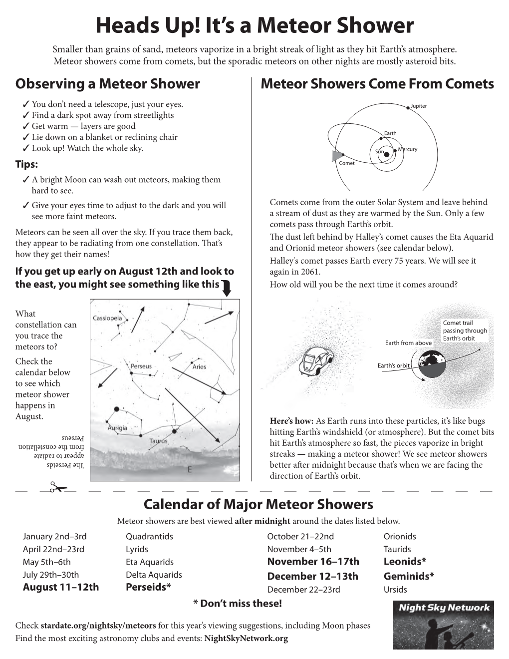 A Meteor Shower Handout