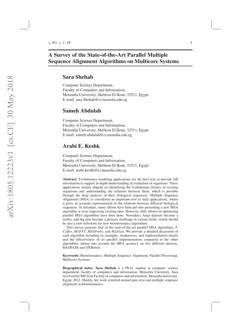 A Survey of the State-Of-The-Art Parallel Multiple Sequence