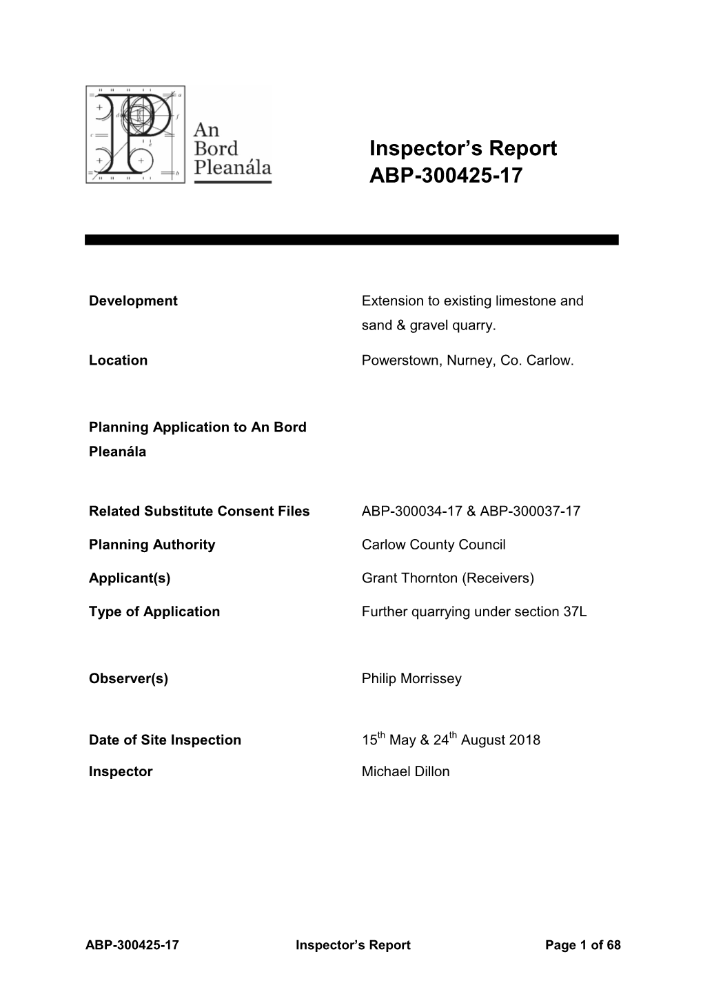 Inspector's Report ABP-300425-17