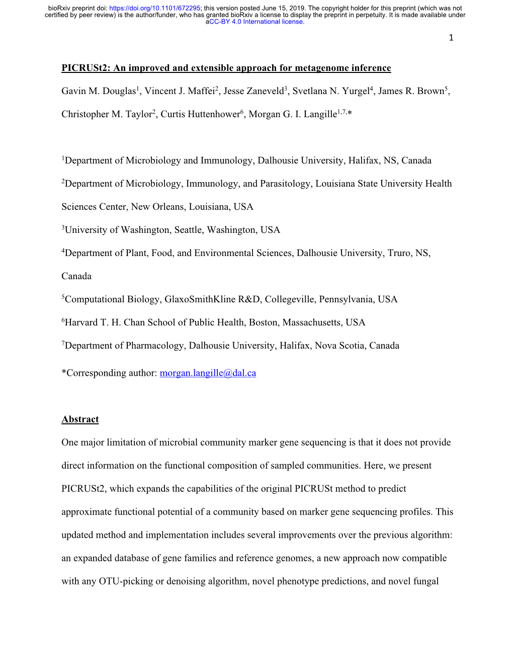 Picrust2: an Improved and Extensible Approach for Metagenome Inference