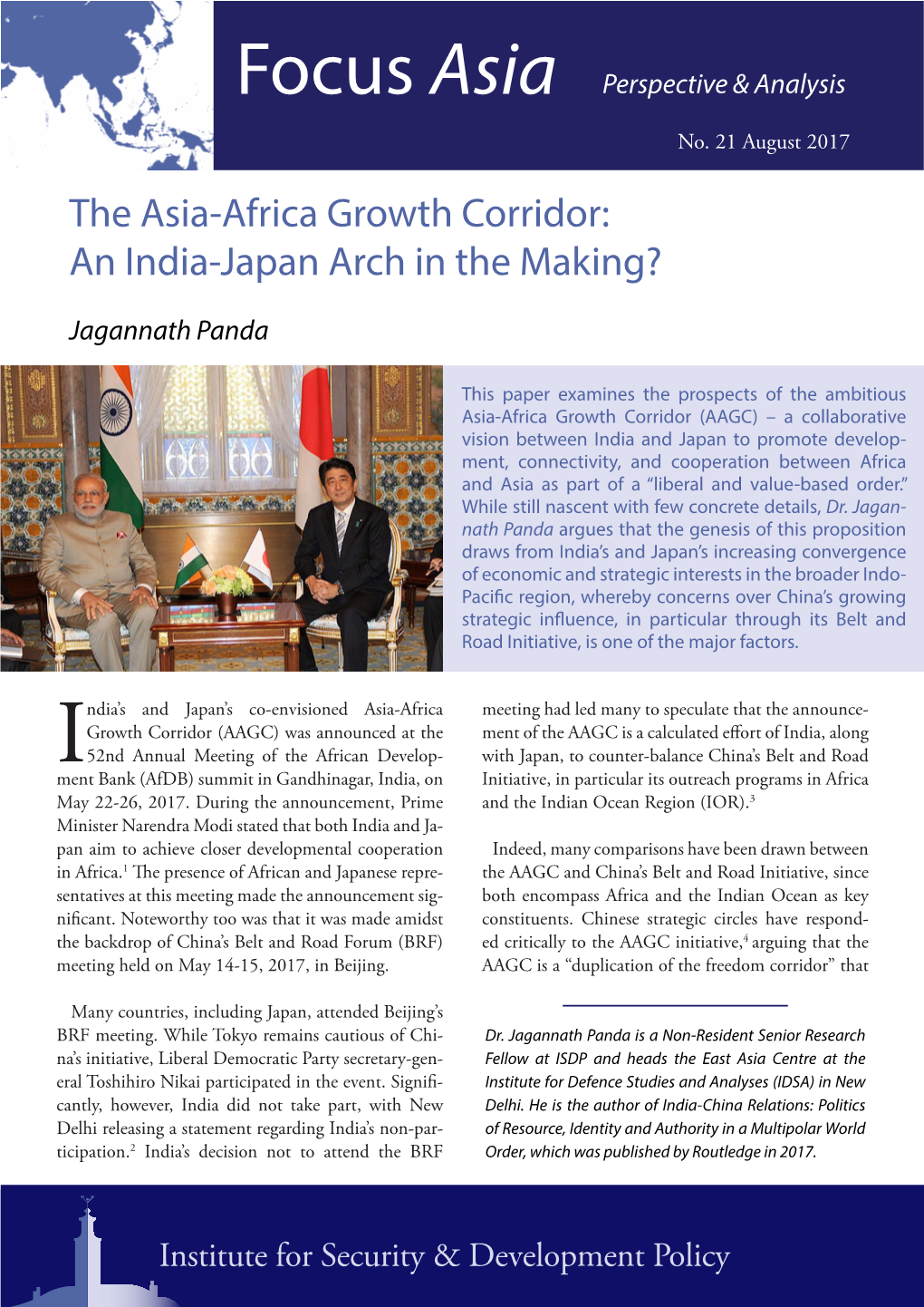 The Asia-Africa Growth Corridor: an India-Japan Arch in the Making?