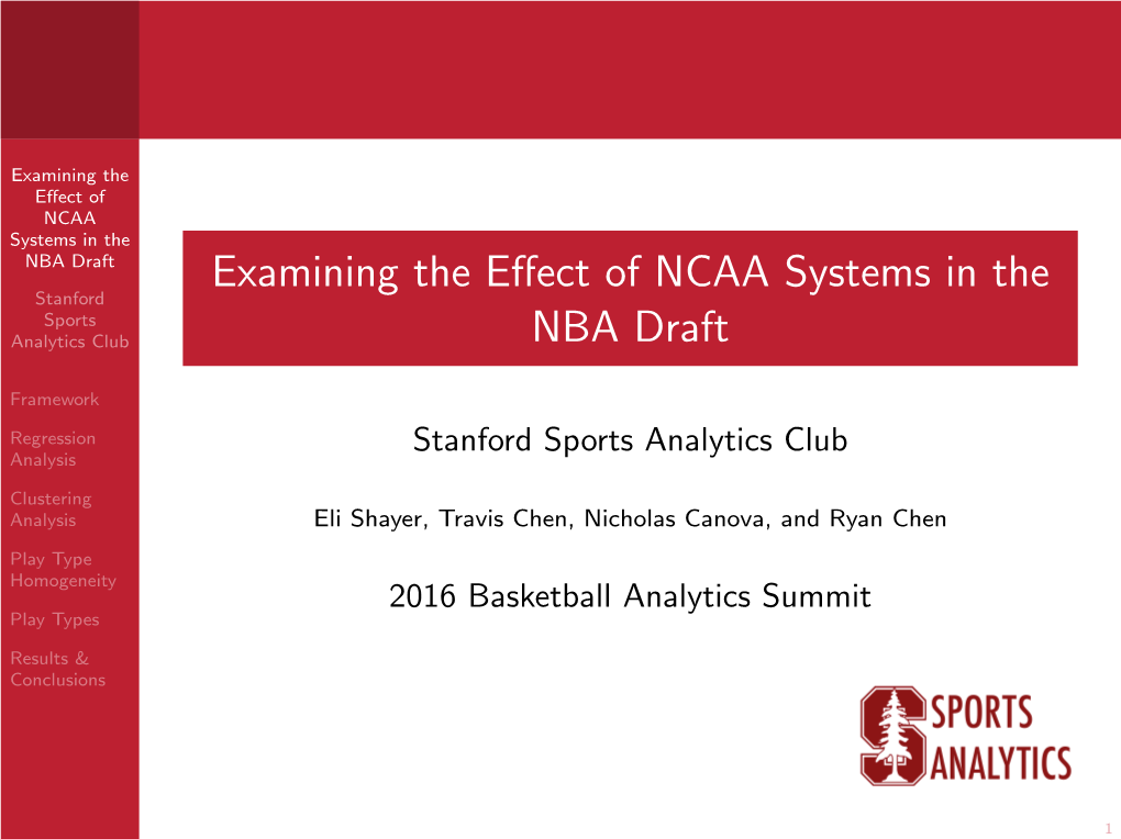 Examining the Effect of NCAA Systems in the NBA Draft