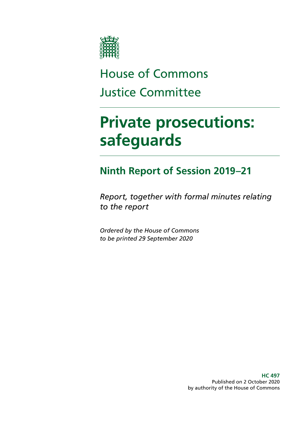 Private Prosecutions: Safeguards