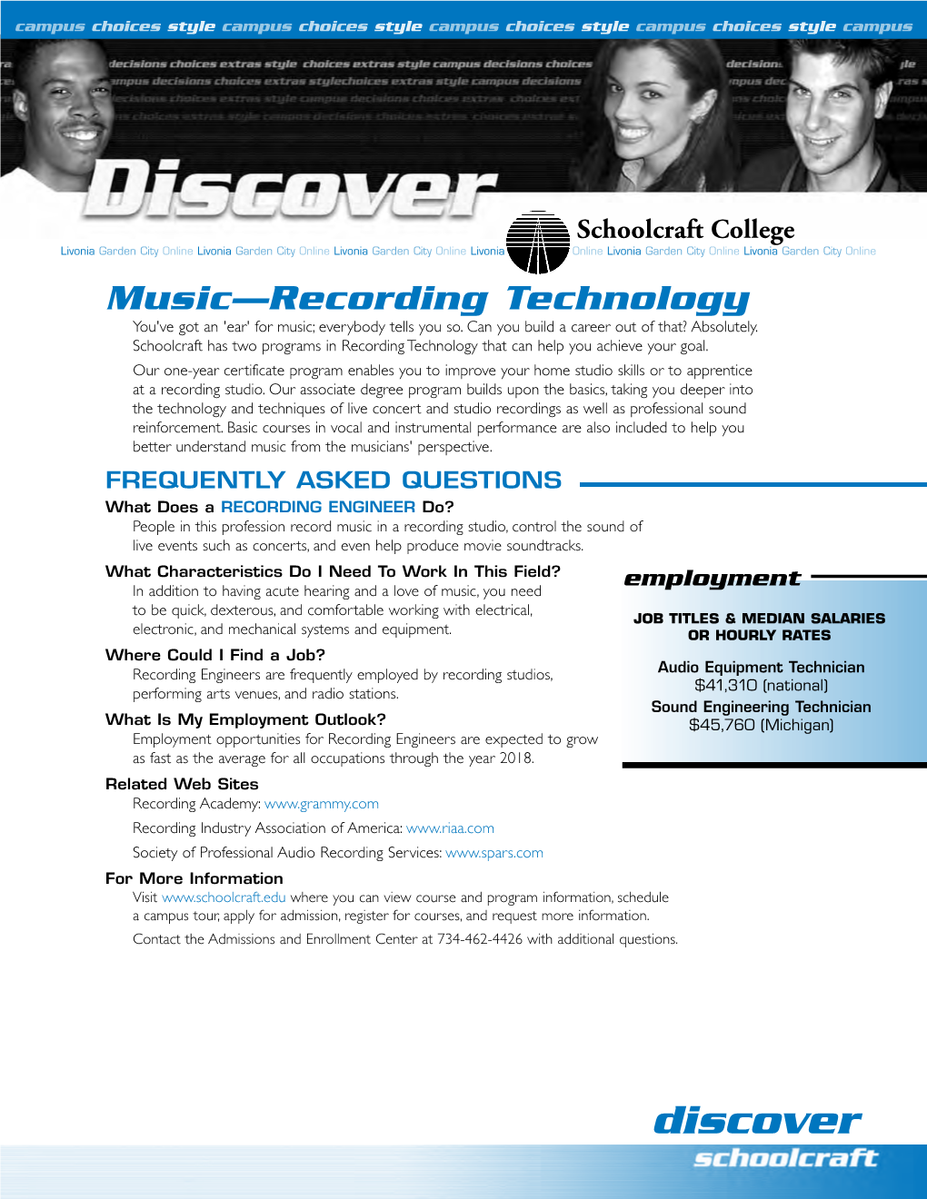 Music Recording Technology Program at Schoolcraft College
