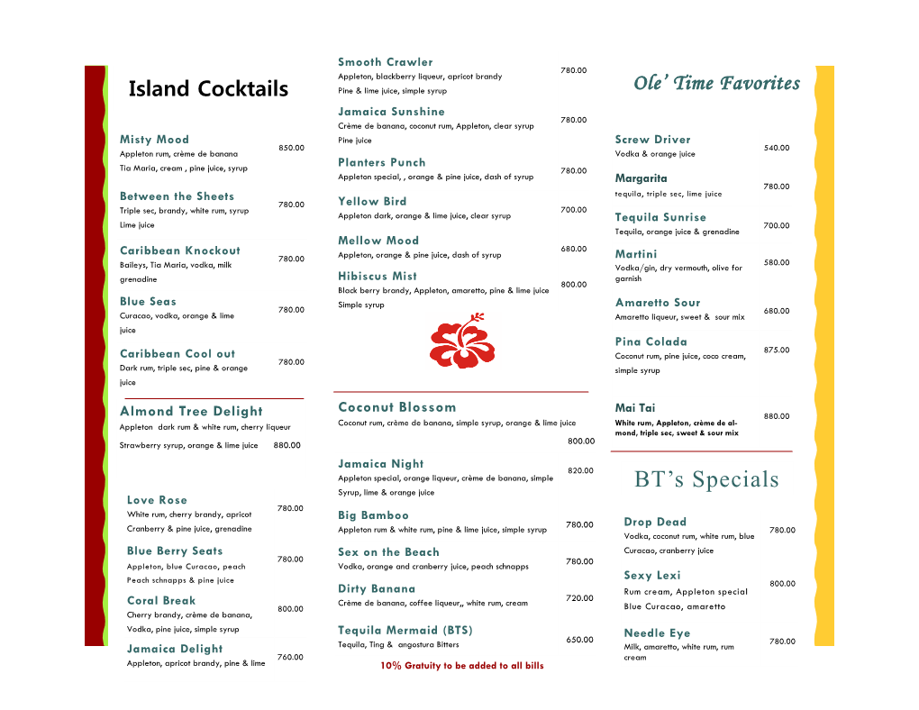 Coctail Menu