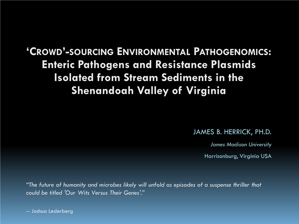 Pathogenomics of Environmental Salmonella