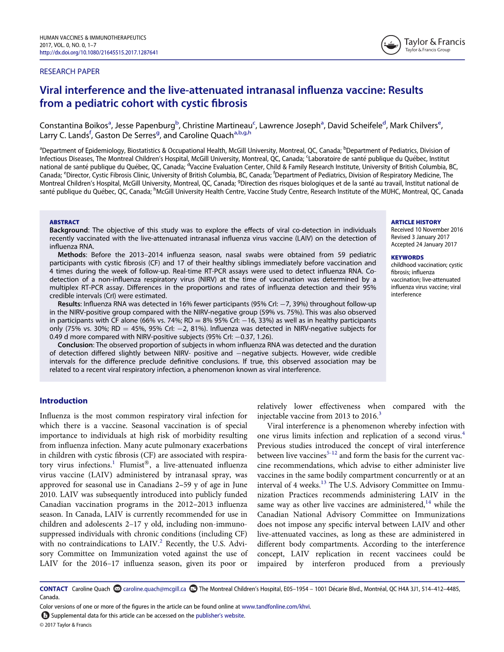 Viral Interference and the Live-Attenuated Intranasal Influenza