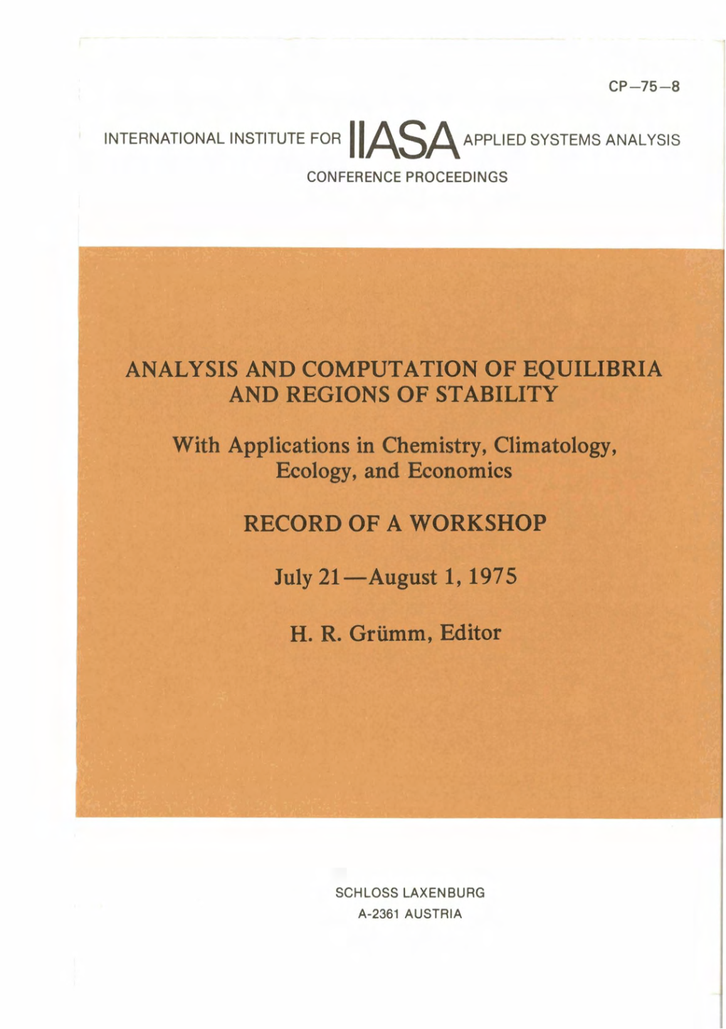 Analysis and Computation of Equilibria and Regions of Stability
