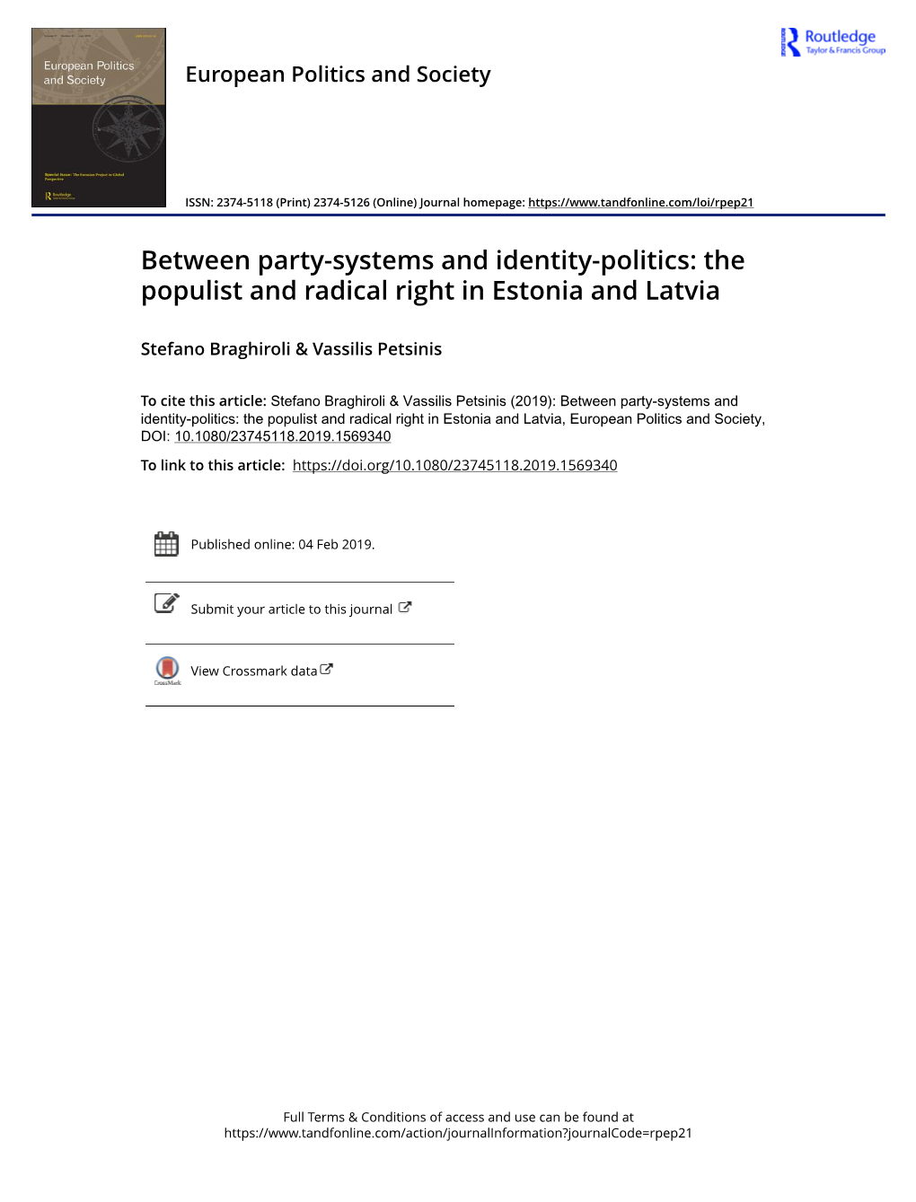 The Populist and Radical Right in Estonia and Latvia