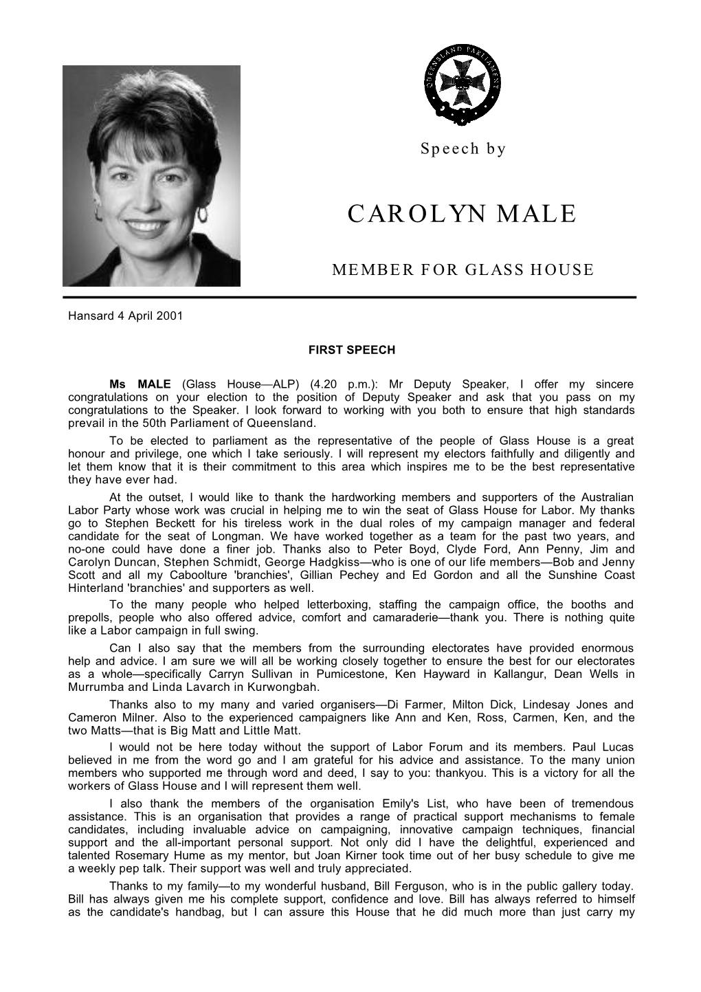 Carolyn Male