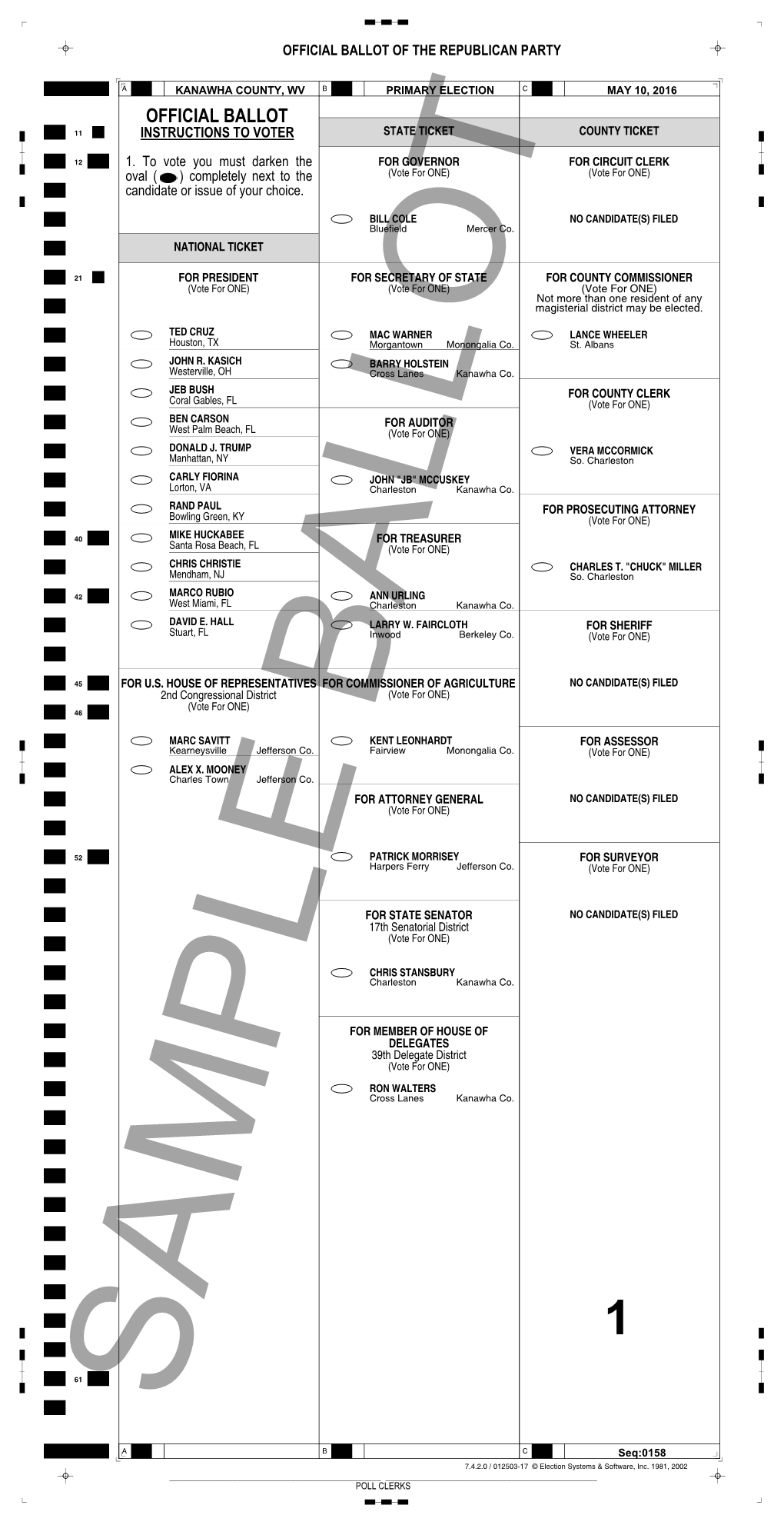 Official Ballot of the Republican Party