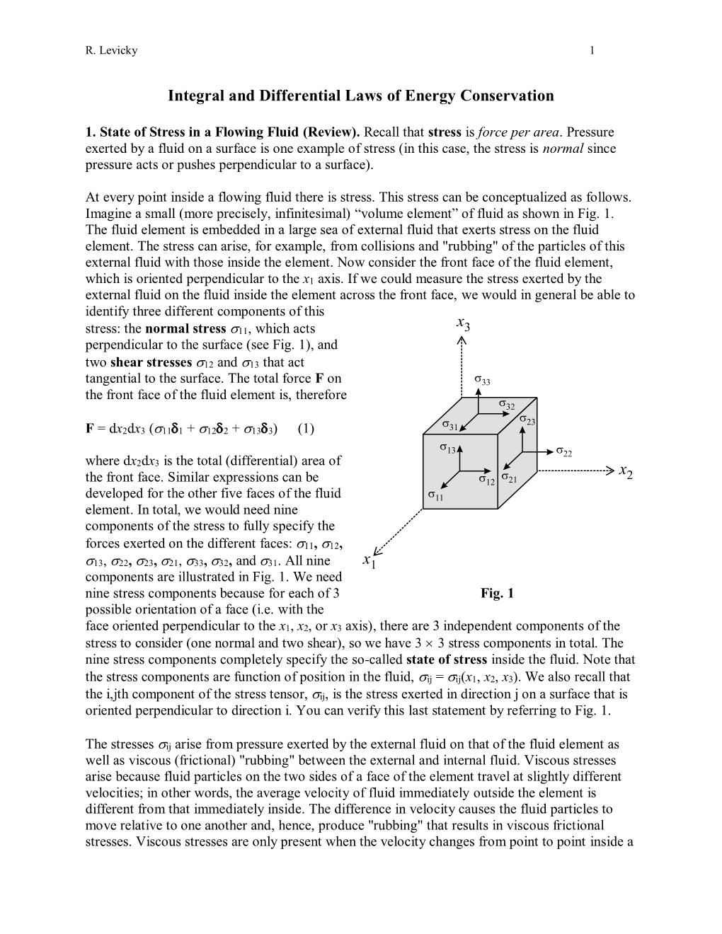 Integral and Differential Laws of Energy Conservation