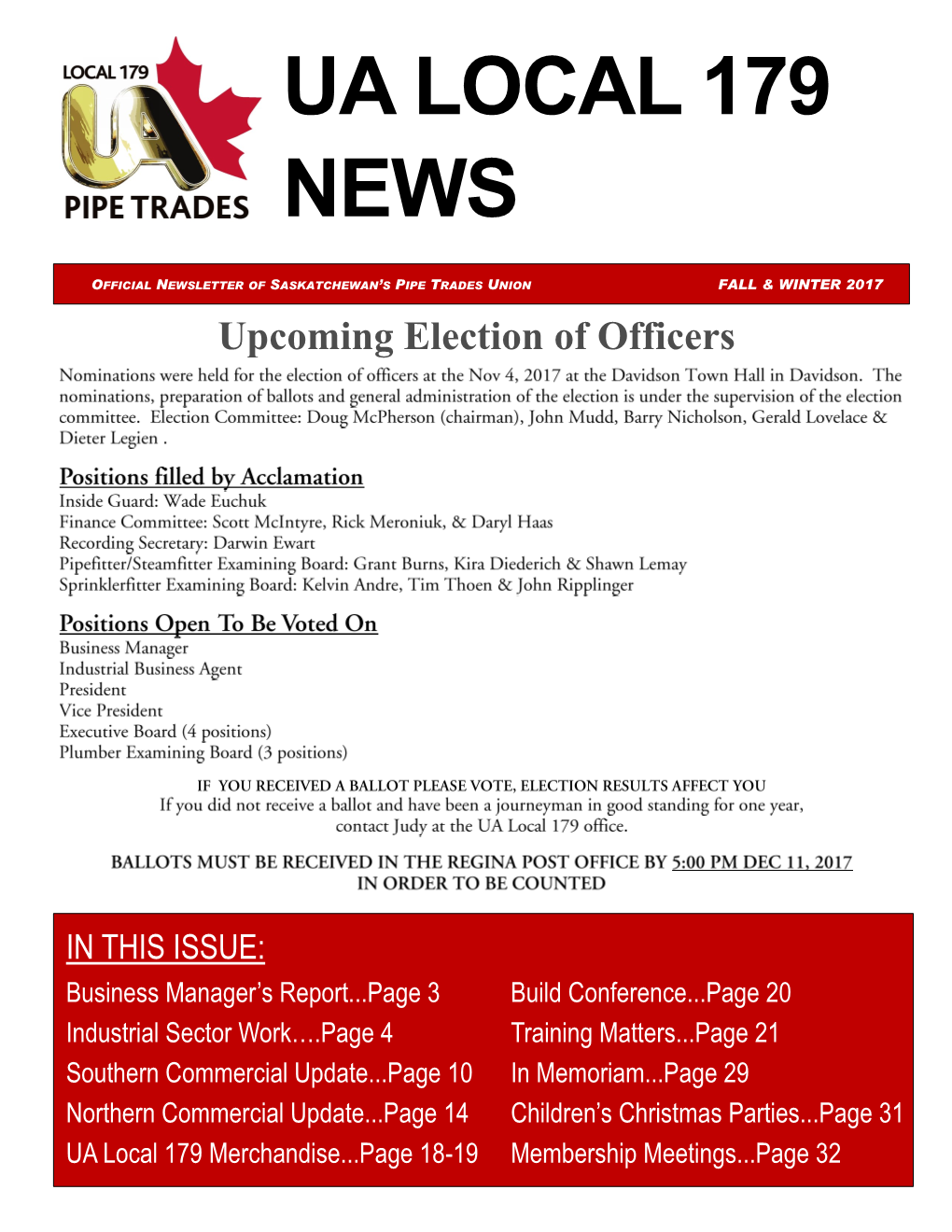 Upcoming Election of Officers