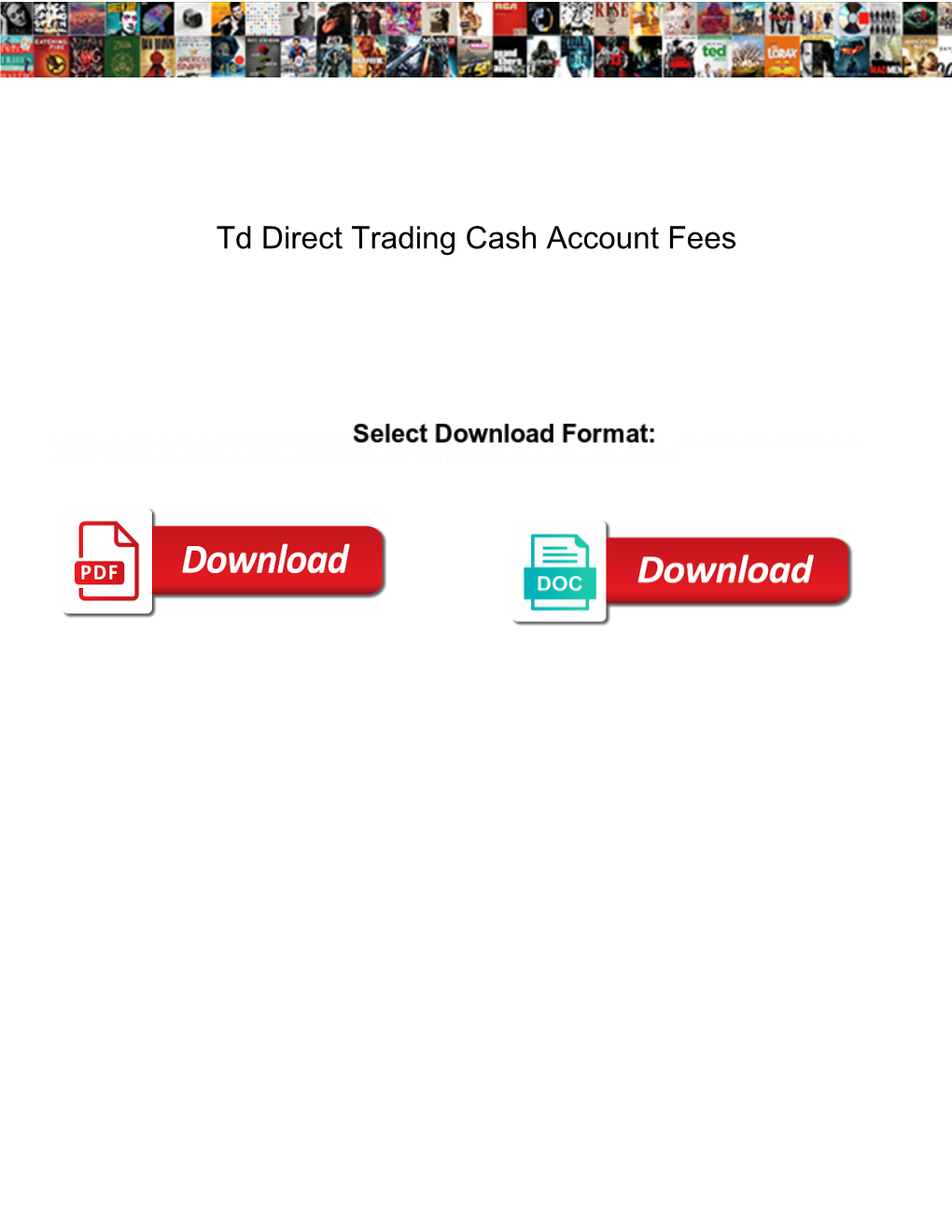 Td Direct Trading Cash Account Fees