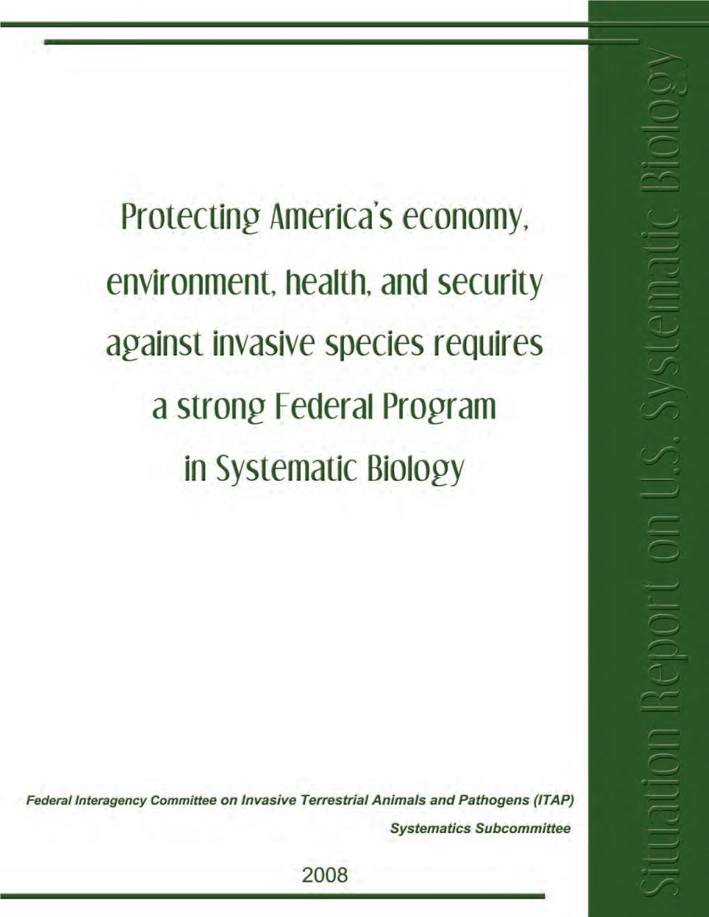 Situation Report on U.S. Systematic Biology