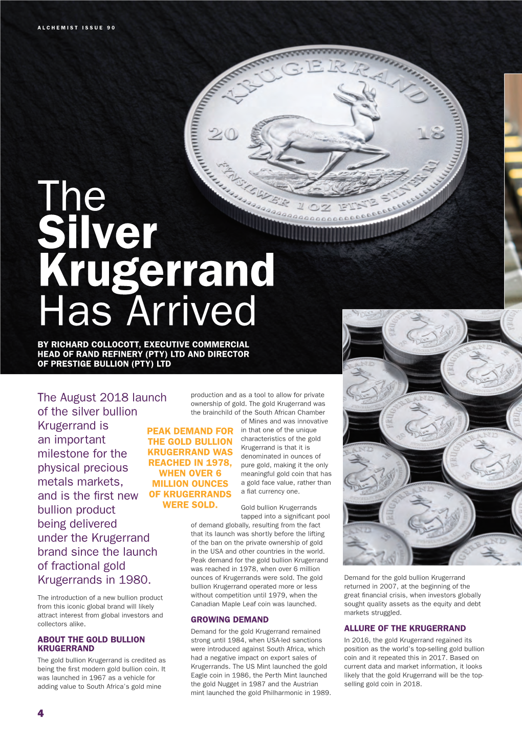Silver Krugerrand – Alchemist Issue 90